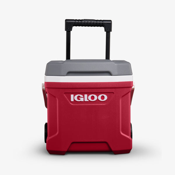 Igloo Latitude 16 Roller Cooler Red Nascar Compliant with Bail Handle for Easy Carry