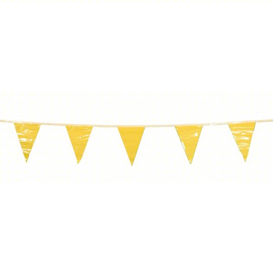 Cortina Safety Perimeter Marker 100 ft Length 12" X 18" Yellow Pennant Flags