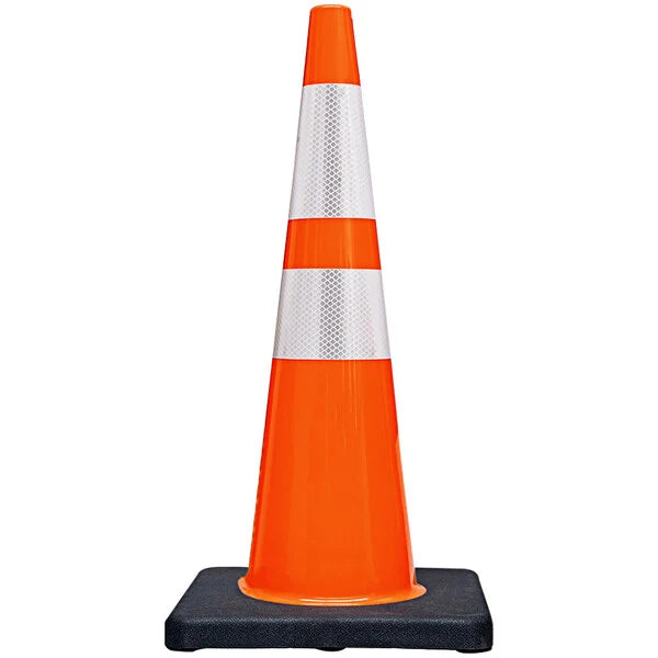 Traffic Cone 28" Orange 5 lbs. Reflective Collar 4" and 6" Cortina