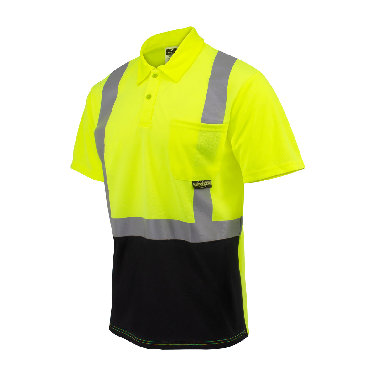 Polo de seguridad de manga corta con bloques de color de alta visibilidad ST12B Clase 2