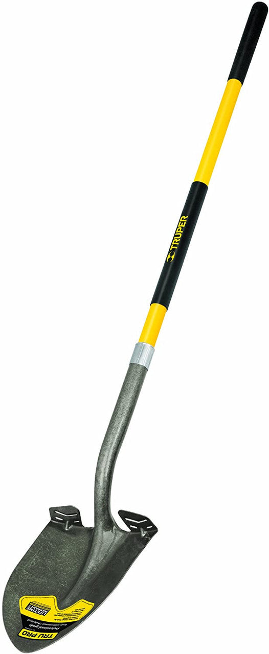 Tru Pro Round Point Spade Shovel Fiberglass Handle