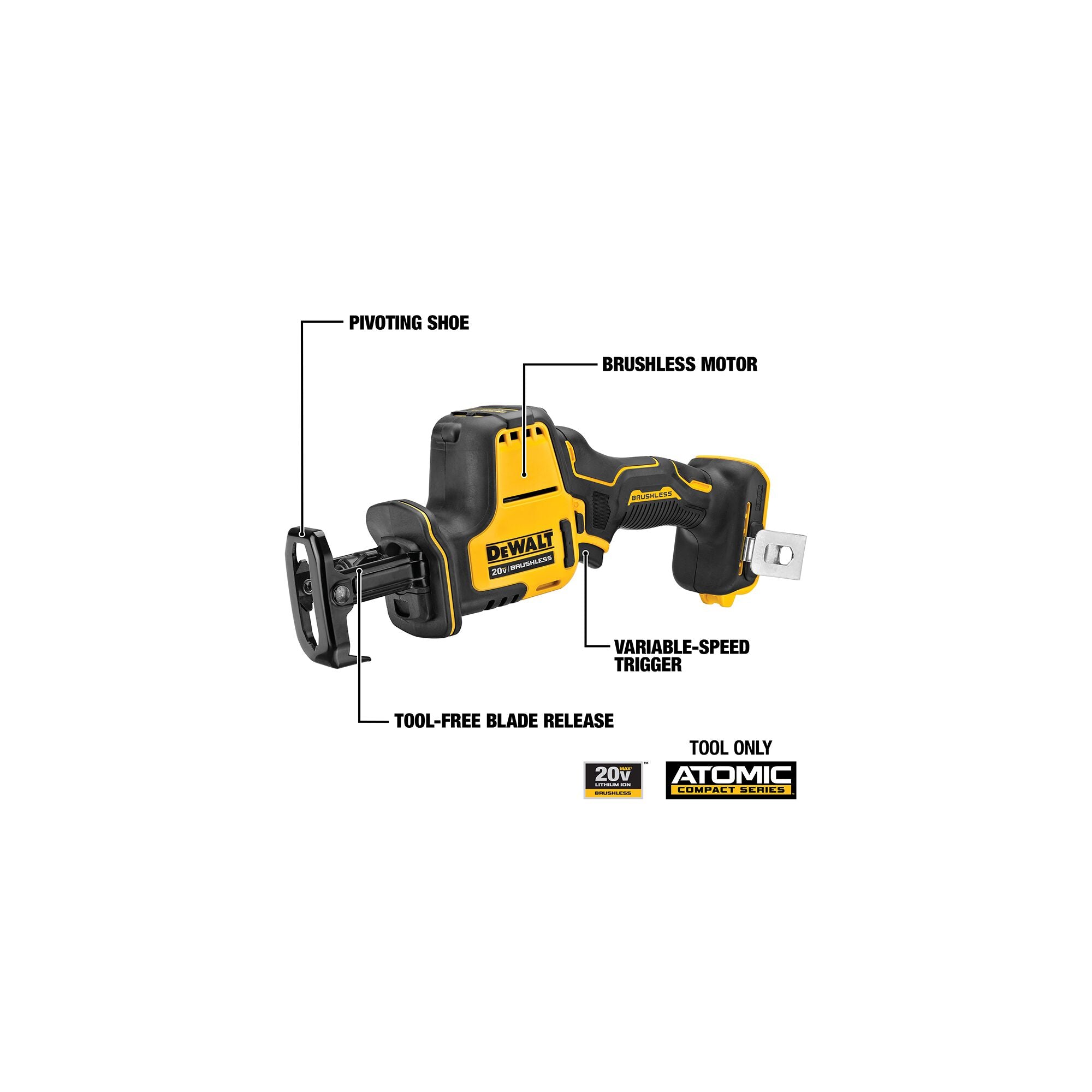 DeWALT DCS369B Reciprocating Saw Atomic 20 Volt Tool Only