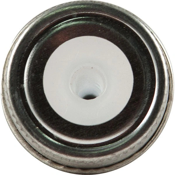 1-1/4" Alpha Plated Steel Cap w/ 2" Plastic Spout, No Hole in Tip