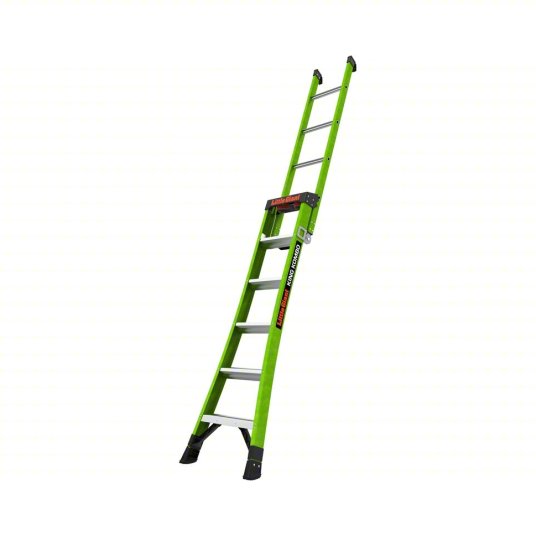 Little Giant 6' KING KOMBO Professional Fiberglass 3-in-1 All-Access Combination Ladder with Rotating Wall Pad Accessory and GRIP-N-GO Single-Hand Release Hinge - ANSI Type IAA - 375 lb Rated