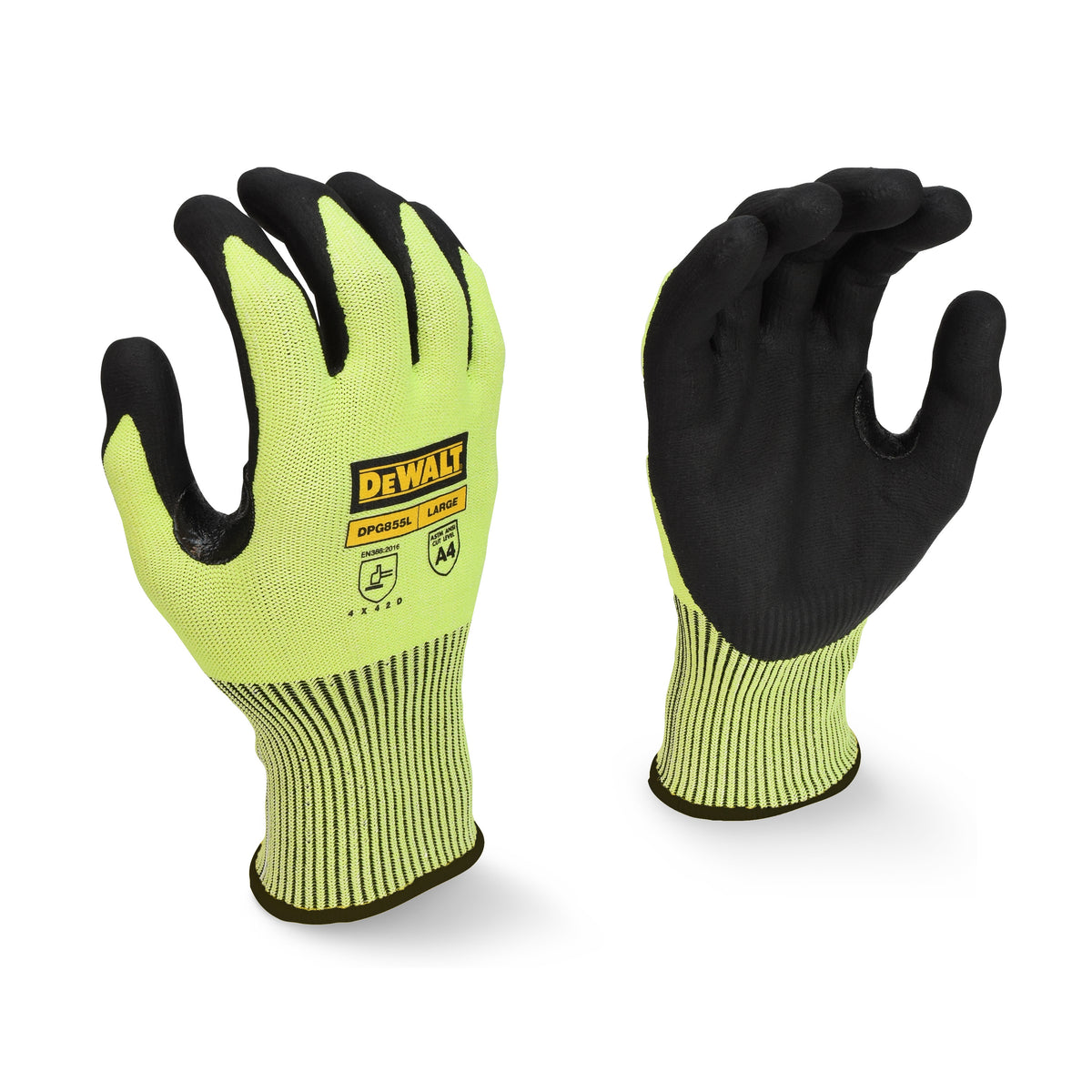 DPG855T Hi-Vis HPPE Fiberglass Cut Glove - WRYKER Construction Supply