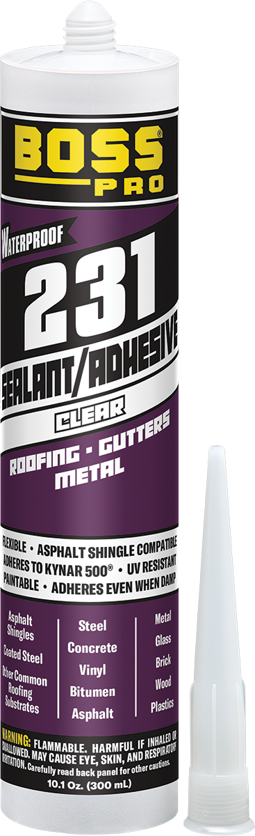 Boss 231 Clear UV Resistant Sealant/Adhesive (10 Oz Cartridge)