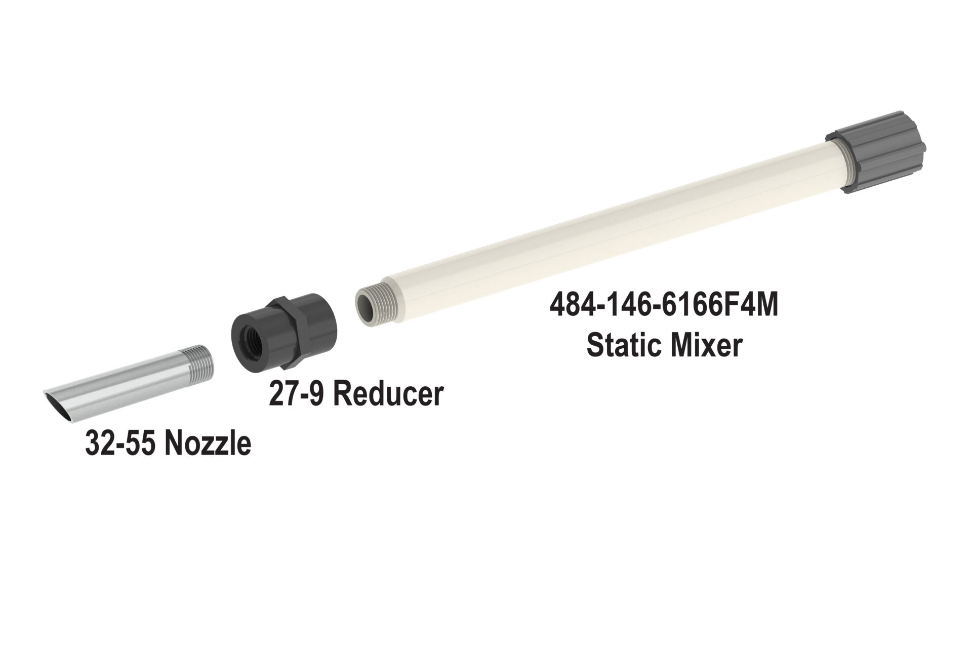 Threaded-Type Static Mixer, 20 Elements x 3/4" NPT