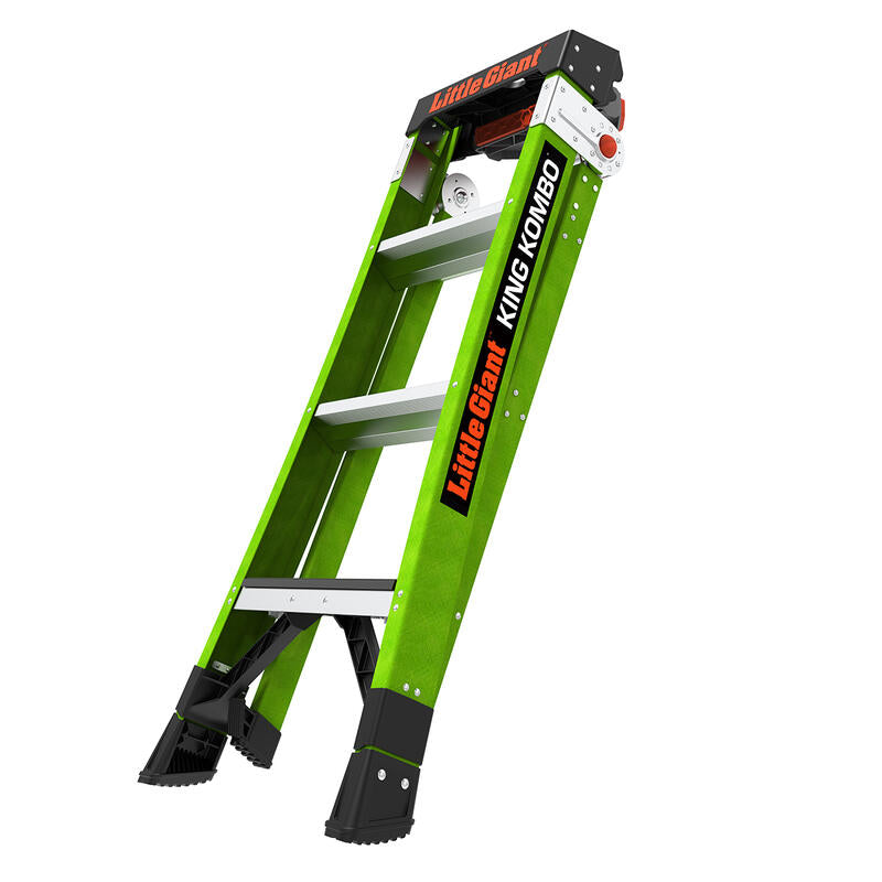 Little Giant 8' KING KOMBO Professional Fiberglass 3-in-1 All-Access Combination Ladder with Rotating Wall Pad Accessory and GRIP-N-GO Single-Hand Release Hinge - ANSI Type IAA - 375 lb Rated