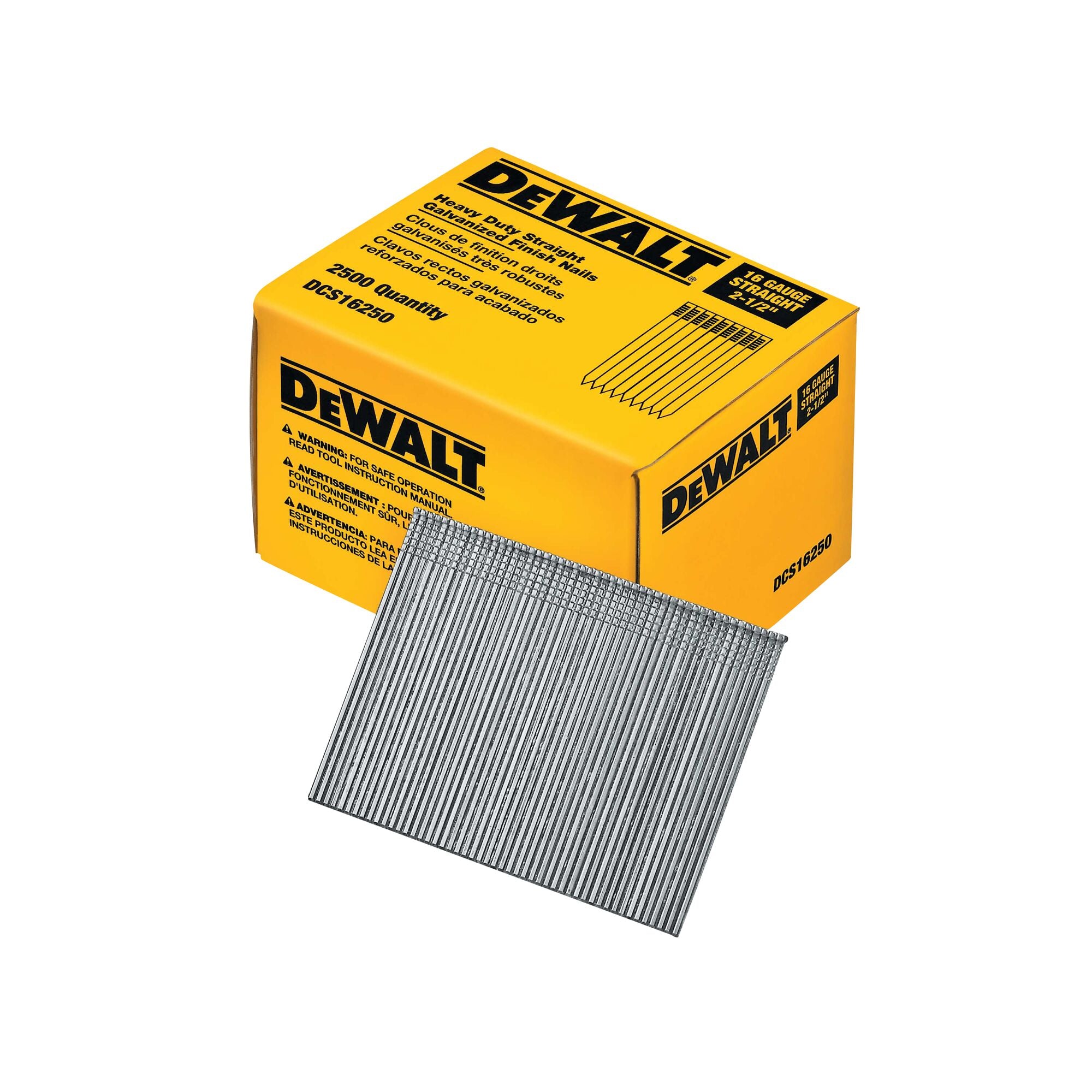 Finishing Nails 16 GA 2 1/2" Length DeWALT CTN 2500