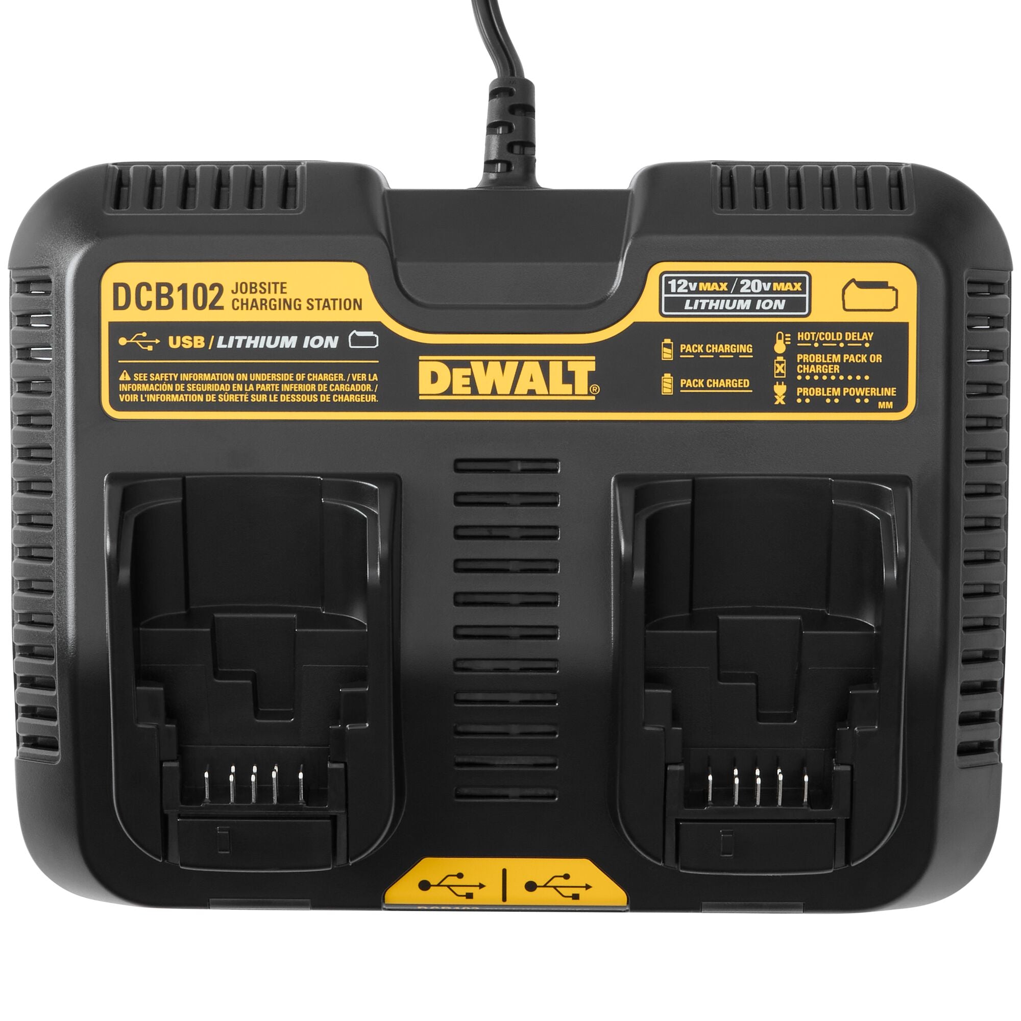 DeWALT Duo Port Charger 12V, 20V, 60 V