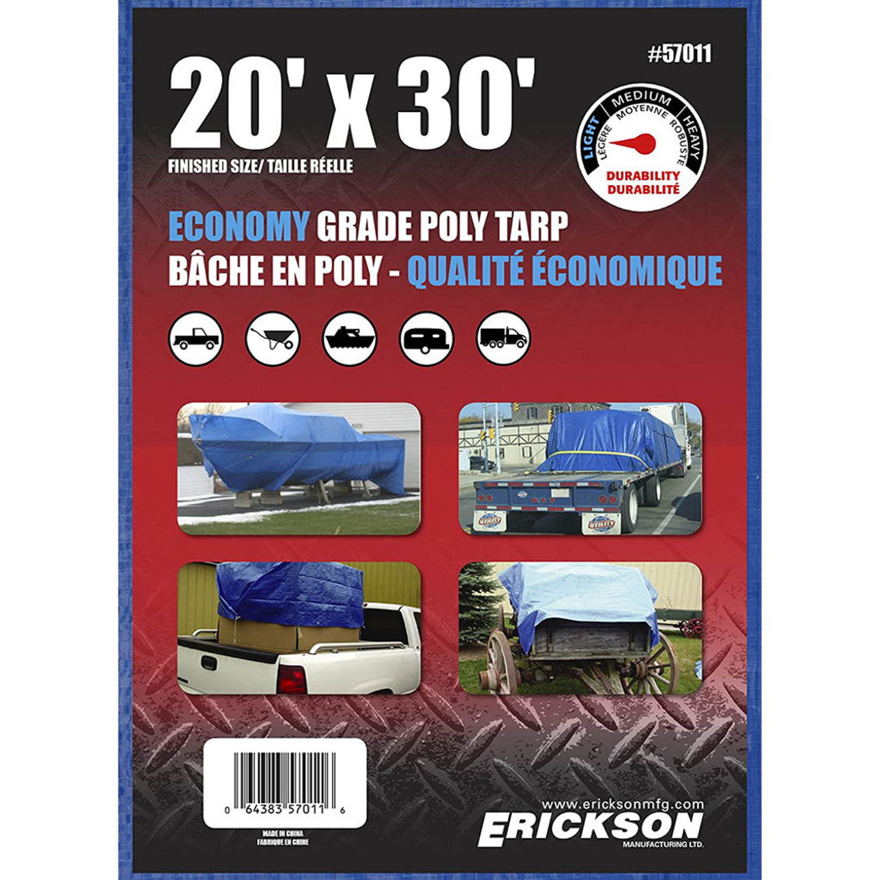 Light Weight (4 MIL) Blue Waterproof Tarp 20'X30'