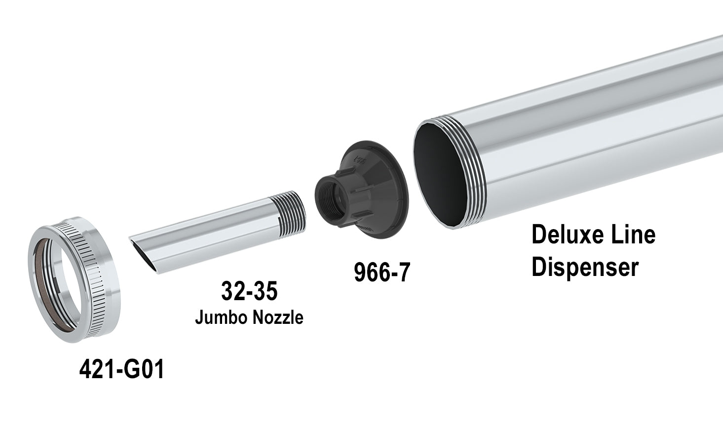 NEW! JUMBO Nozzle Adapter for Special Deluxe Guns with 421-G01 Ring Cap