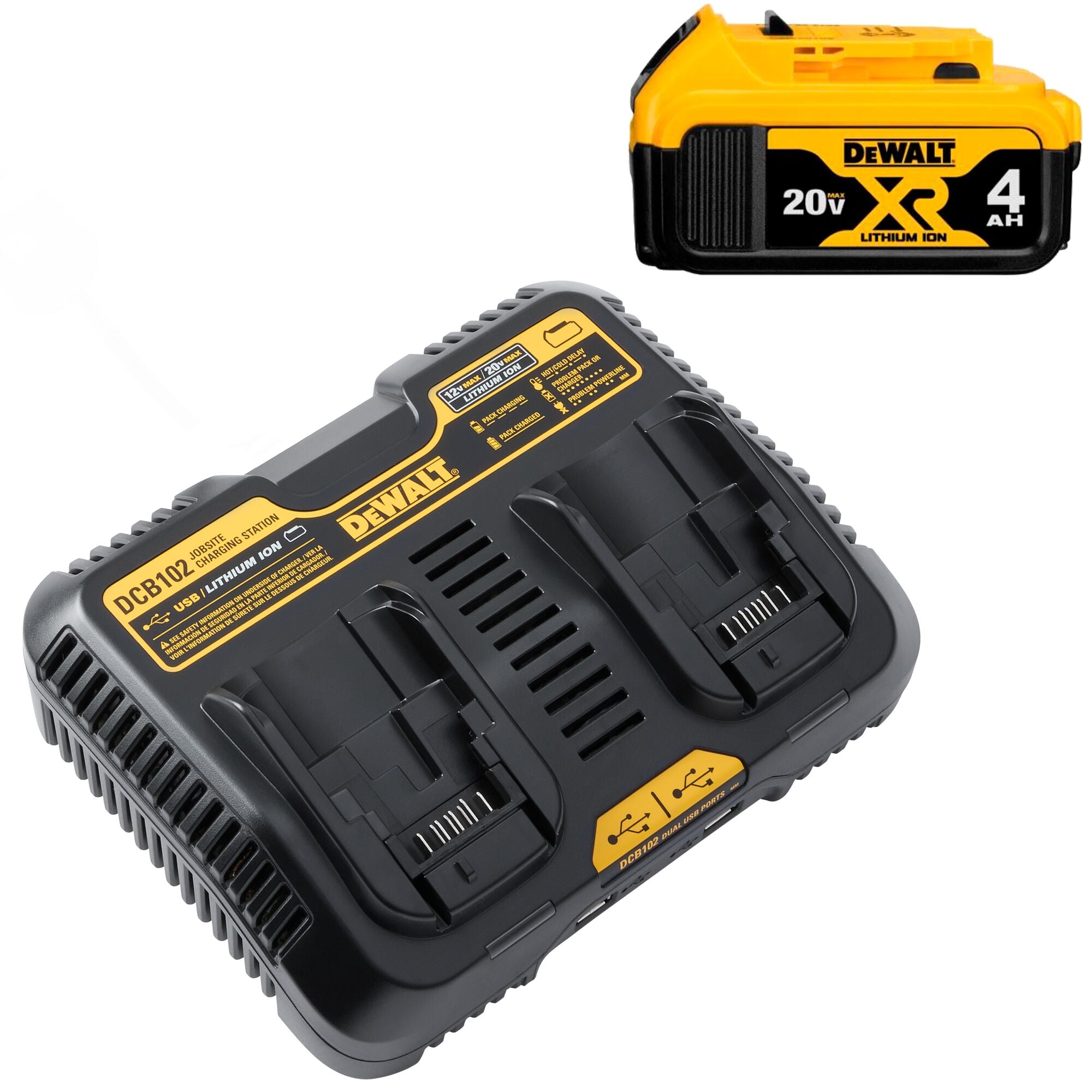 DeWALT Duo Port Charger 12V, 20V, 60 V
