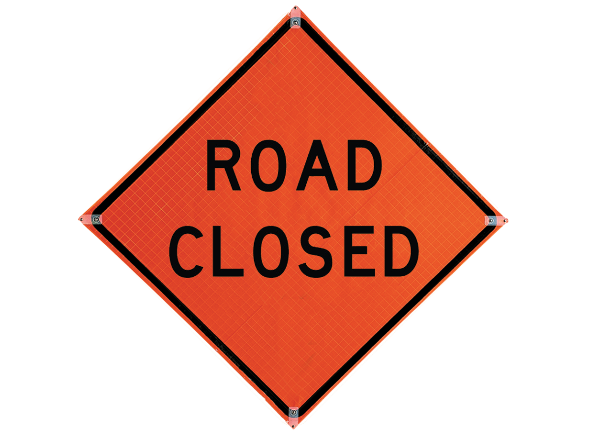 Road Closed Super Bright 36" X 36" Roll Up sign