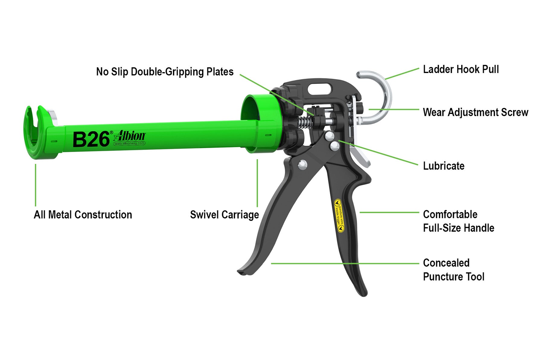 1/10 Gallon B-Line Manual Cartridge Gun w/ Highest Thrust 26:1 Drive