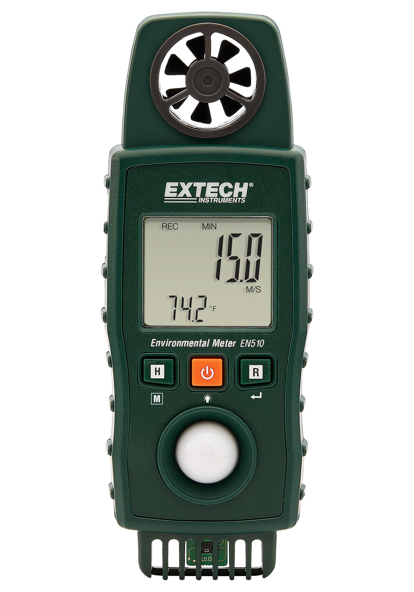 Extech 10 In 1 Environmental Meter Light/Air Volume/ Air Velocity/Humidity/Temperature/Windchill/Heat Index