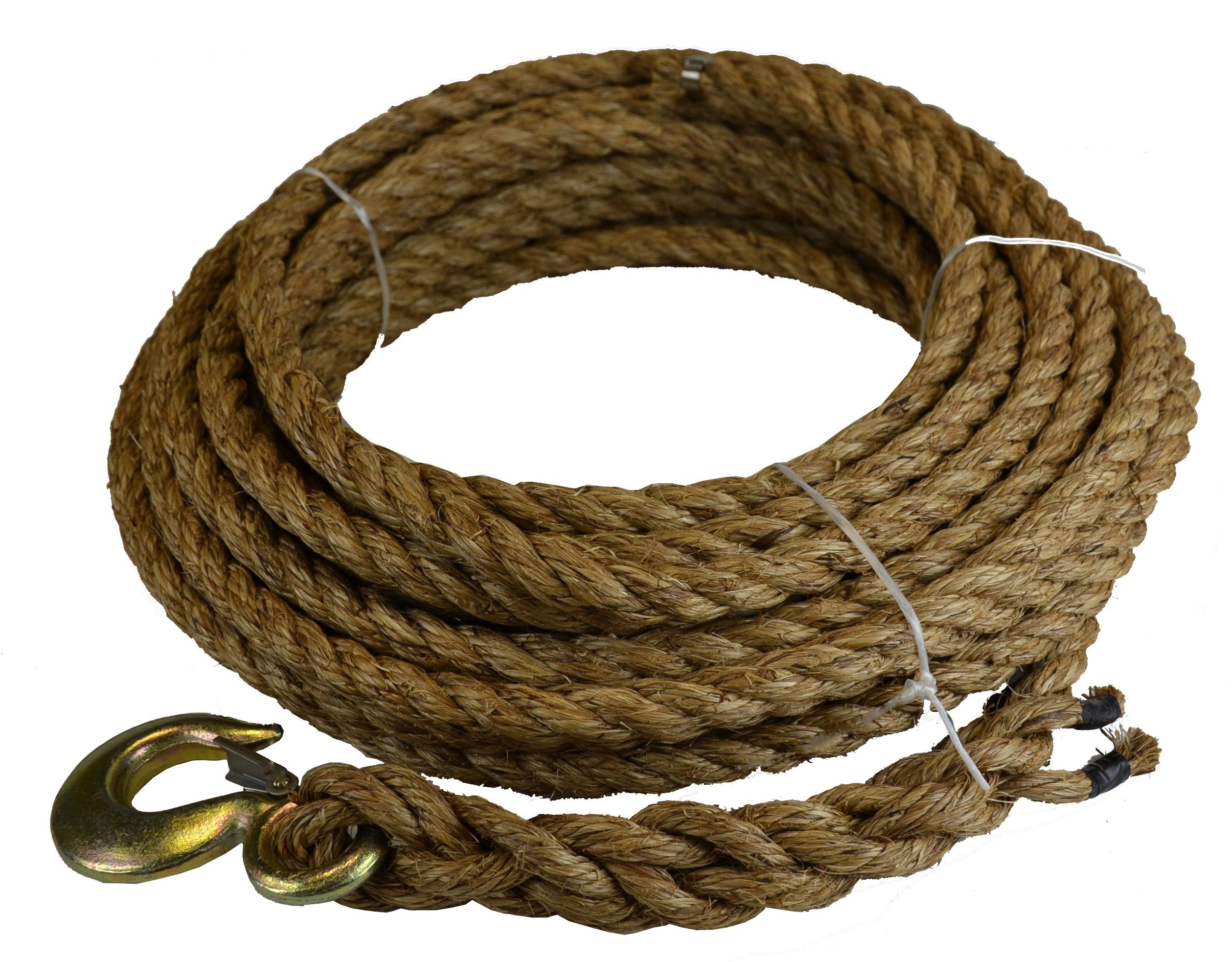 Manilla Rope 3/4" X 60 Feet Hoisting Rope w/Forged Hook