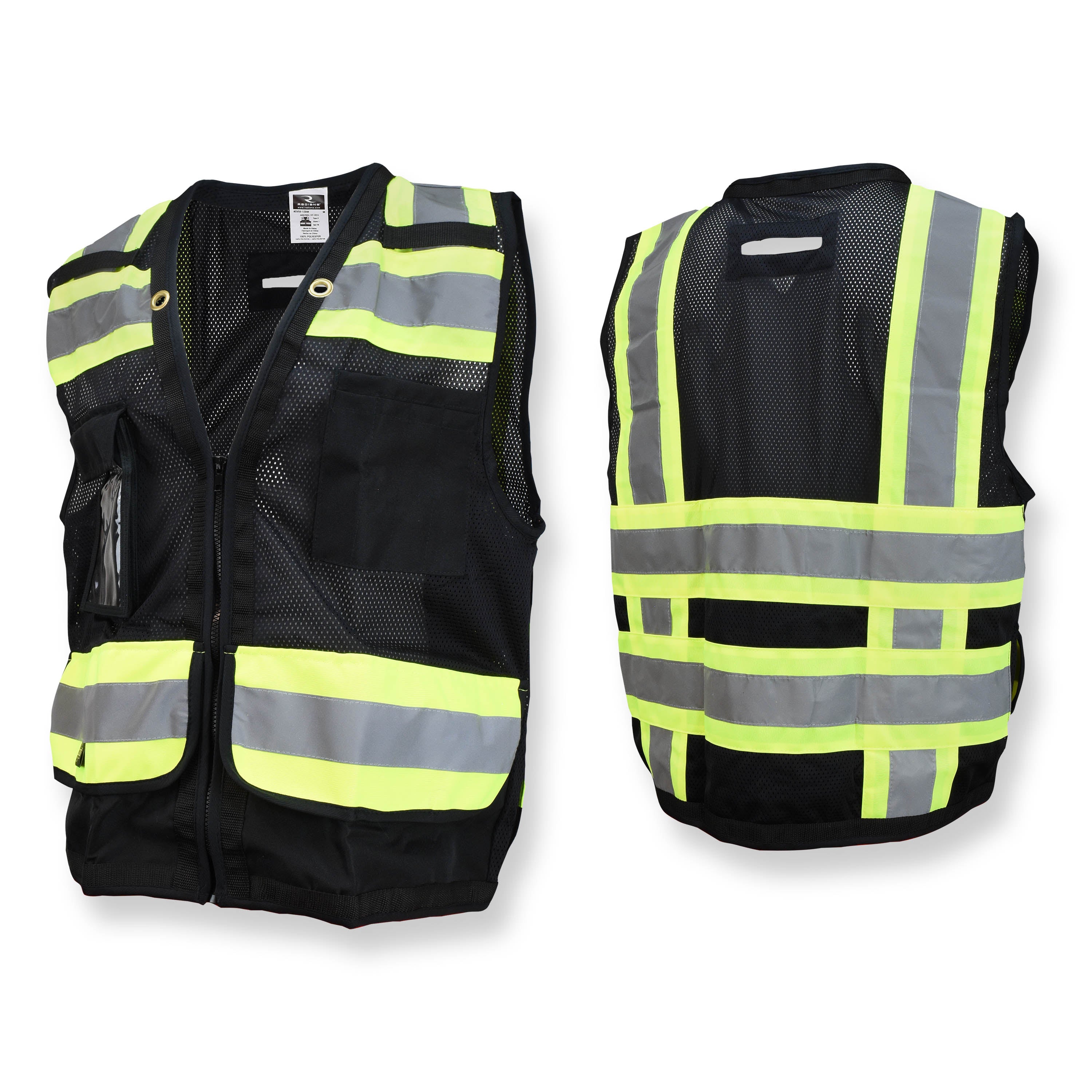 SV59-1 Chaleco de seguridad para topógrafo de servicio pesado tipo O Clase 1 con cremallera