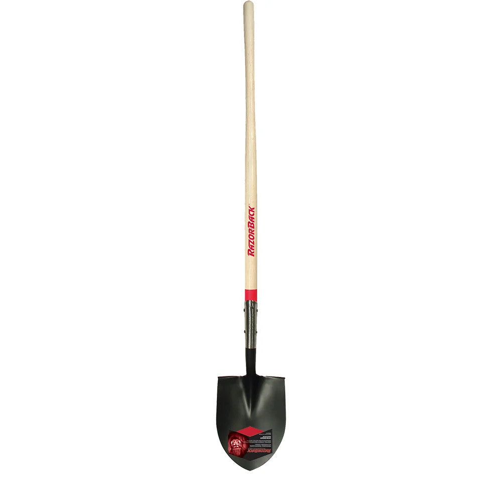 Razor-Back Round Point Shovel 878 IN Open Back w/48" Wood Handle
