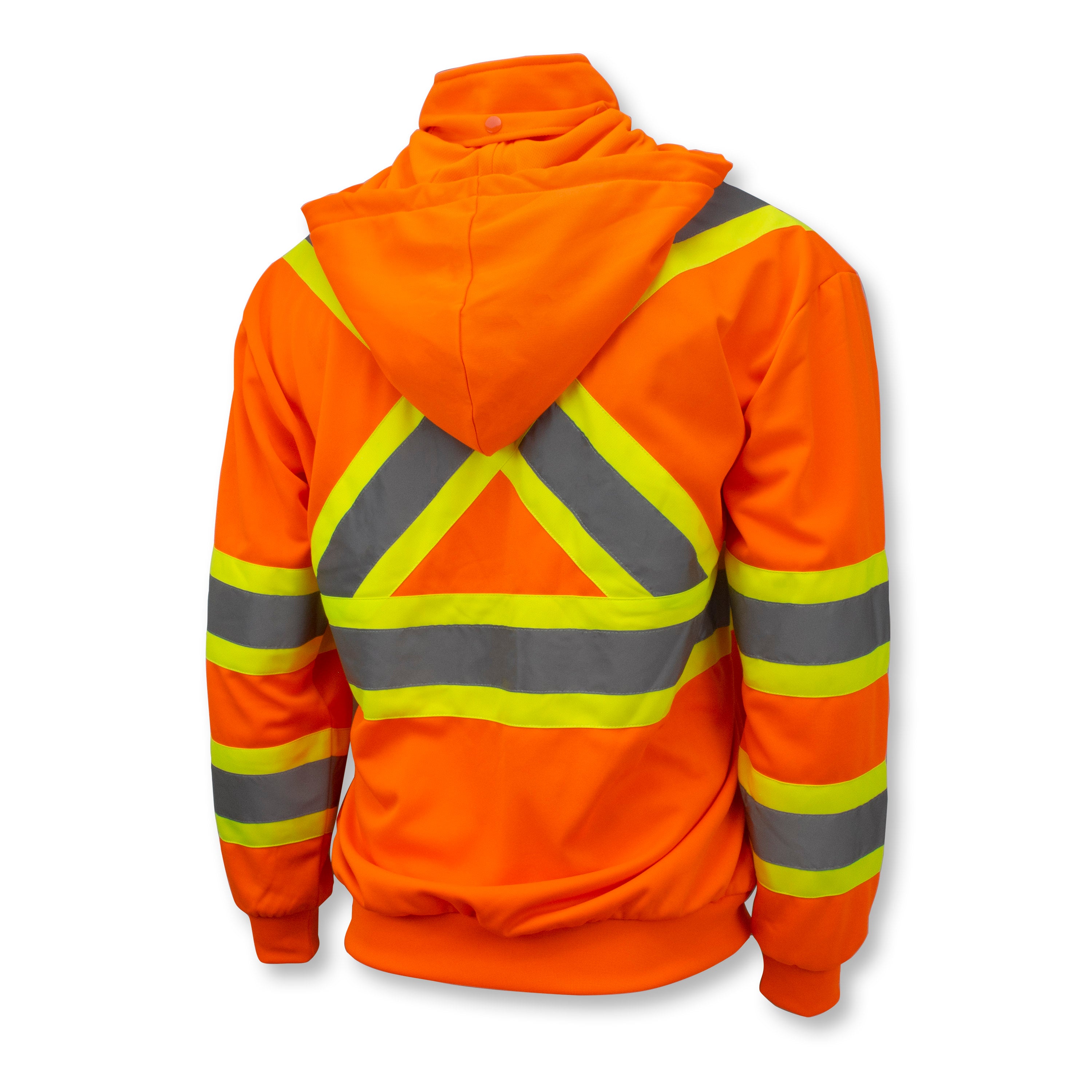 Radians SW01X-2 High Neck Zip Front X-Back Hooded Sweatshirt - WRYKER Construction Supply