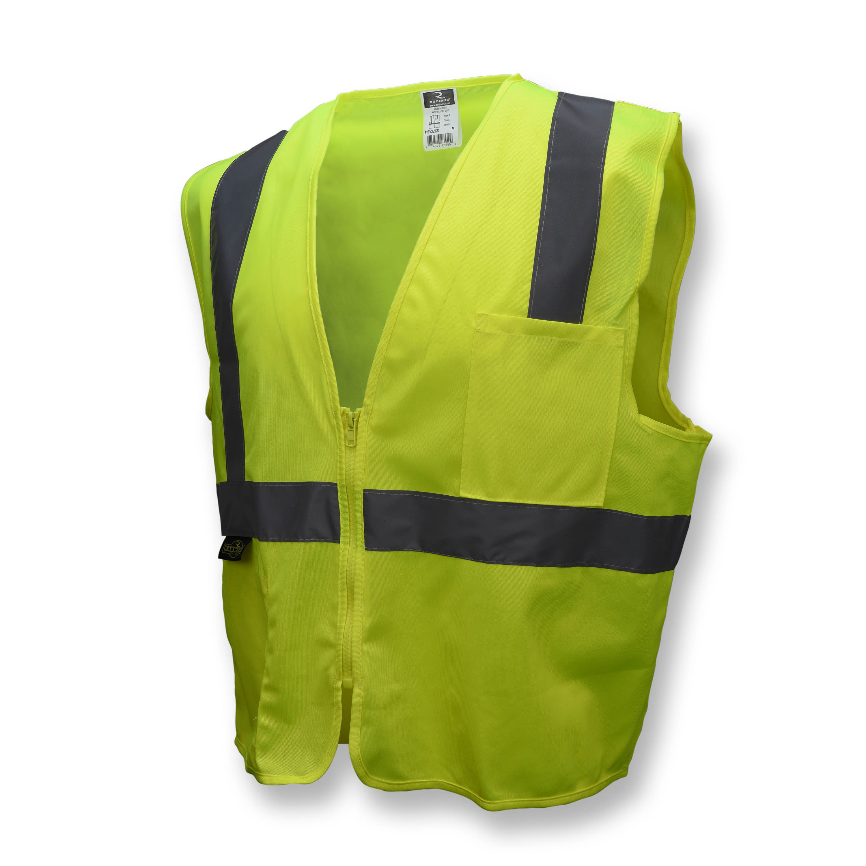 Radians SV2ZGS Class 2 Solid Green Economy Safety Vest - WRYKER Construction Supply