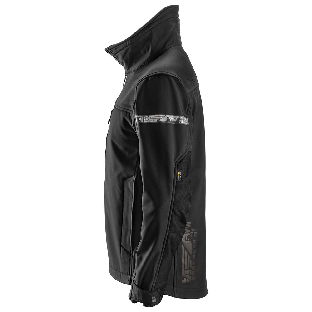 Snickers U1200 AllroundWork Softshell Jacket (Black/Black) - WRYKER Construction Supply