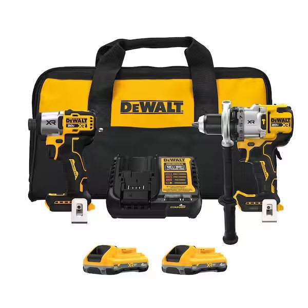 DeWALT DCK21001QQ2 20V Max Drill & Impact Kit: (1) DCD1007B (1) DCF845 (2) Batteries (1) Charger + Bag