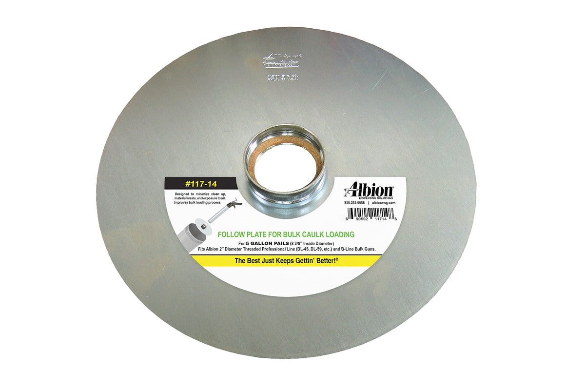 Threaded Follow Plate for 8 3/8" Diameter Straight Pail