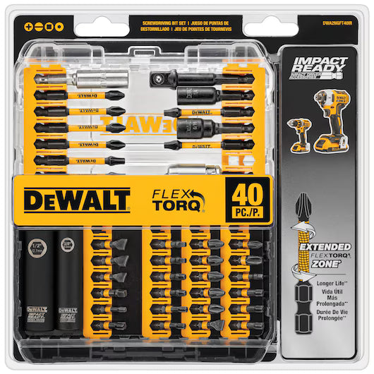 DeWALT DWA2NGFT40IR FlexTorq® IMPACT READY® Screwdriving Bit Sets with ToughCase®+ System