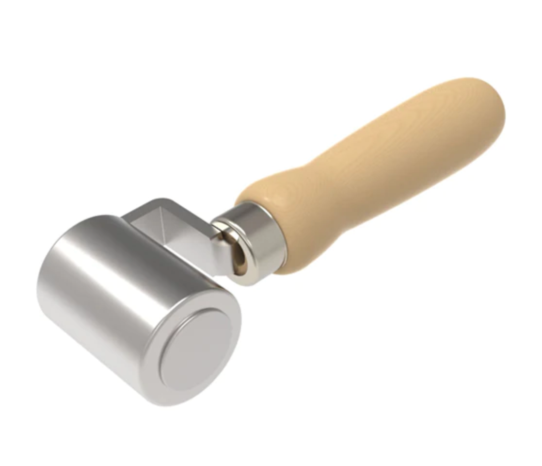 Everhard Seam Roller | 1.3" X 2" Steel Roller | Wood Handle