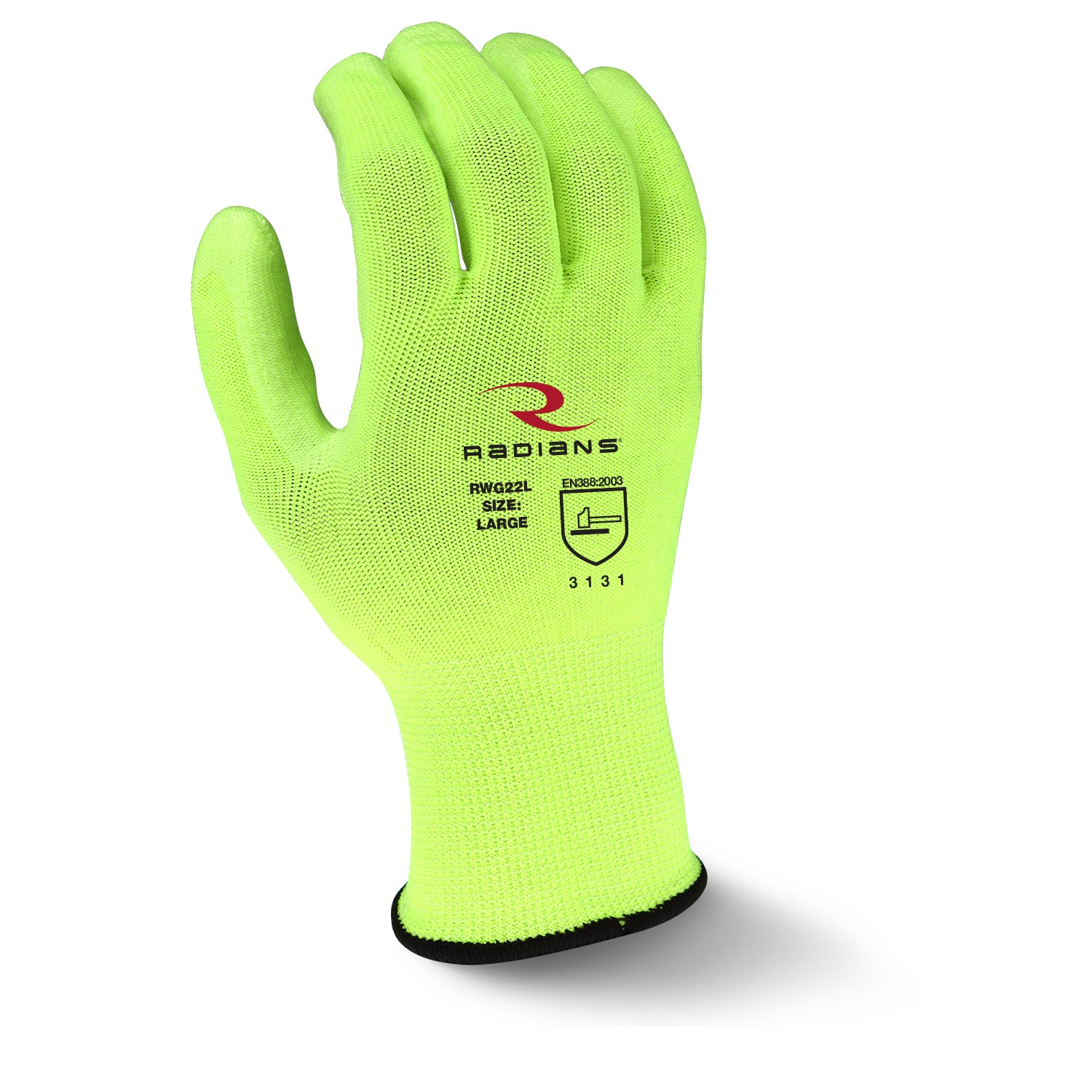 Radians RWG22 Hi-Viz Yellow Nitrile Coated Palm Glove