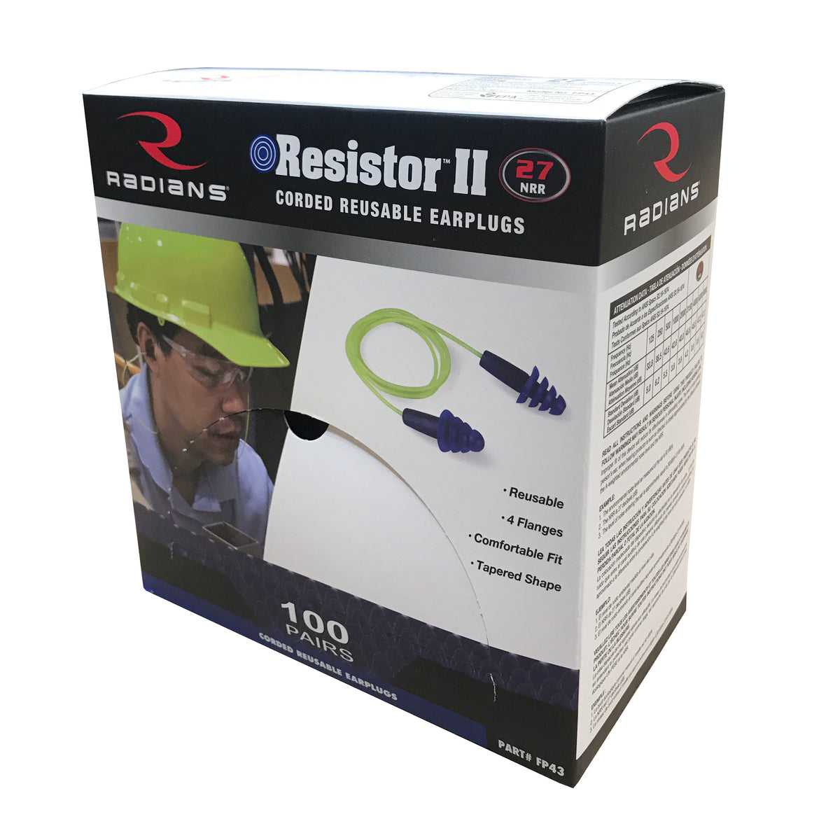 Tapones para los oídos con bridas reutilizables Resistor® II - Con cable
