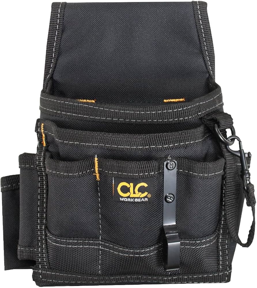 9 Pocket Poly Electrical & Maintenance Pouch with Belt Clip on Back