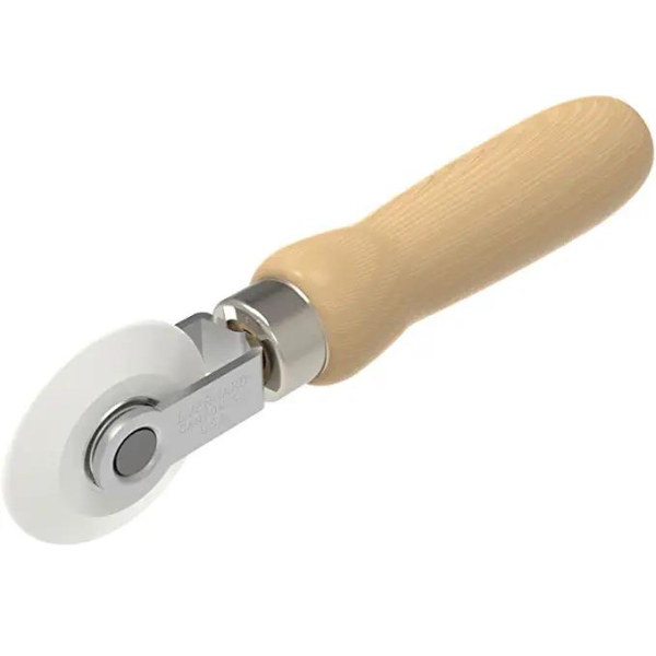 Everhard V-Detailer Roller | 2"x 7/16" Single End Nylon Roller With Rounded Edge | Wood Handle