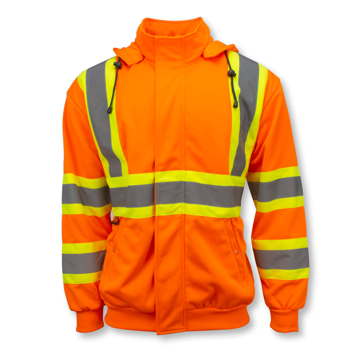 Radians SW01X-2 High Neck Zip Front X-Back Hooded Sweatshirt - WRYKER Construction Supply