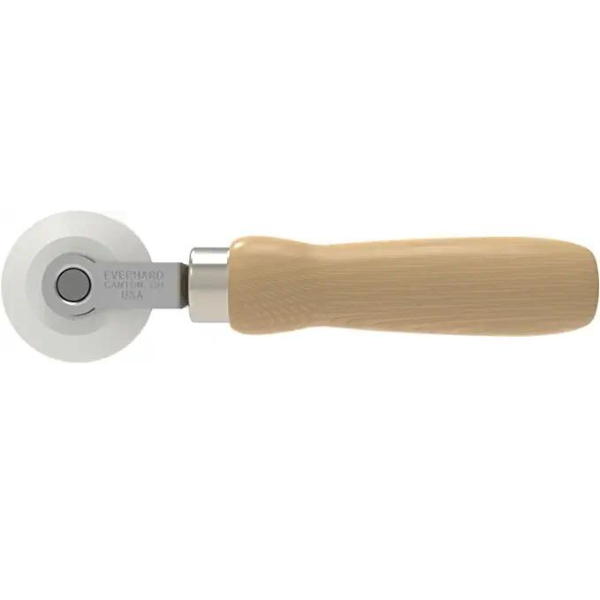 Everhard V-Detailer Roller | 2"x 7/16" Single End Nylon Roller With Rounded Edge | Wood Handle