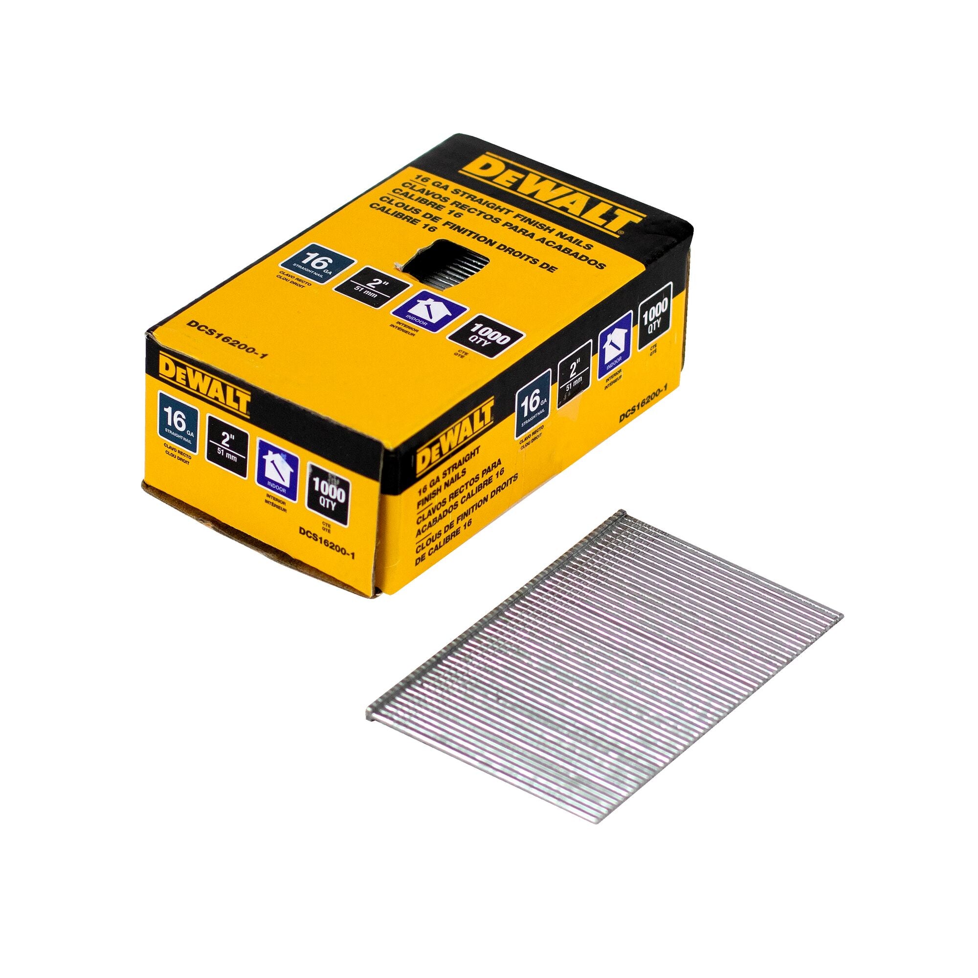 Finishing Nails 16 GA 2" Length DeWALT CTN 2500