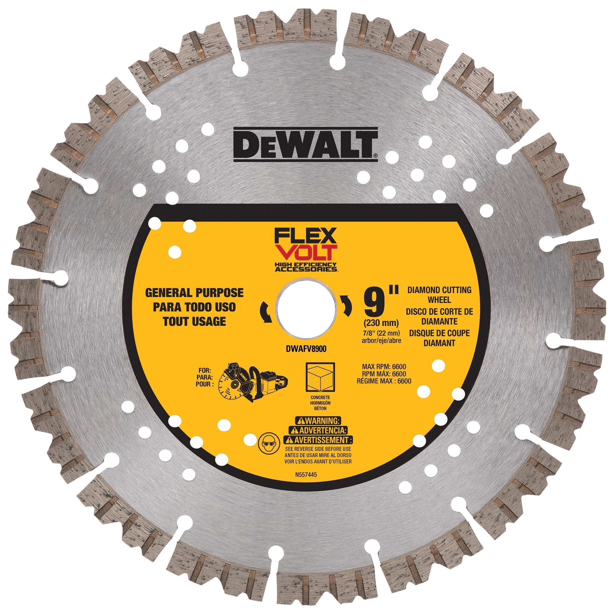 DeWALT DWAFV8900 9" Diamond Cutting Wheel for Concrete for DCS690 Saw