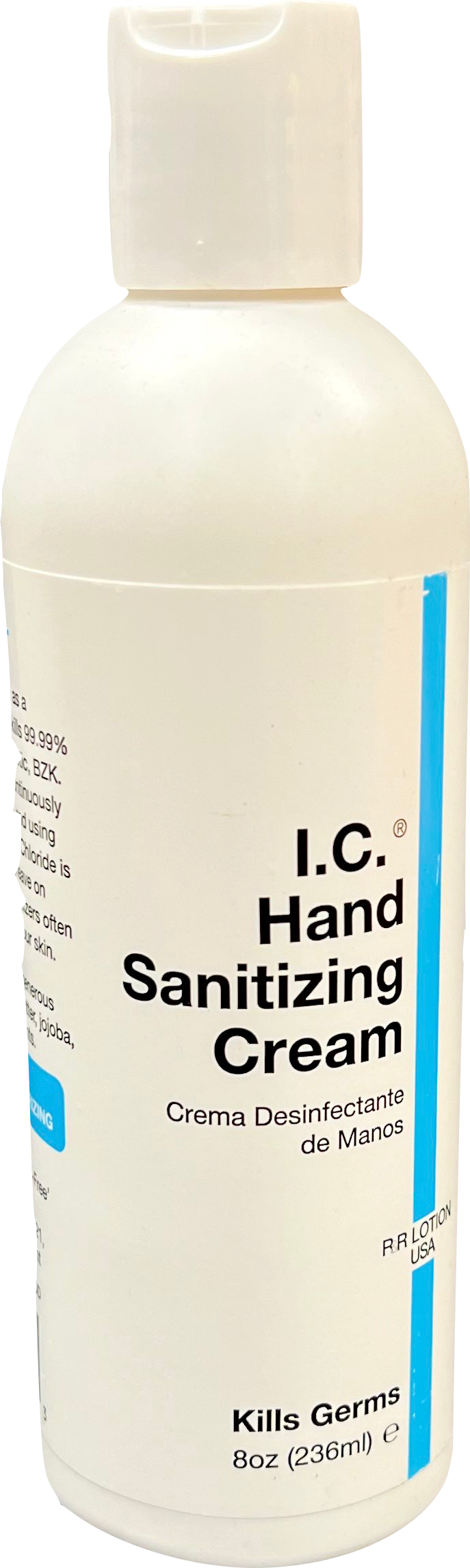 I.C. Hand Sanitizer Cream 8 Oz. Alcohol Free Moisturizes Hands