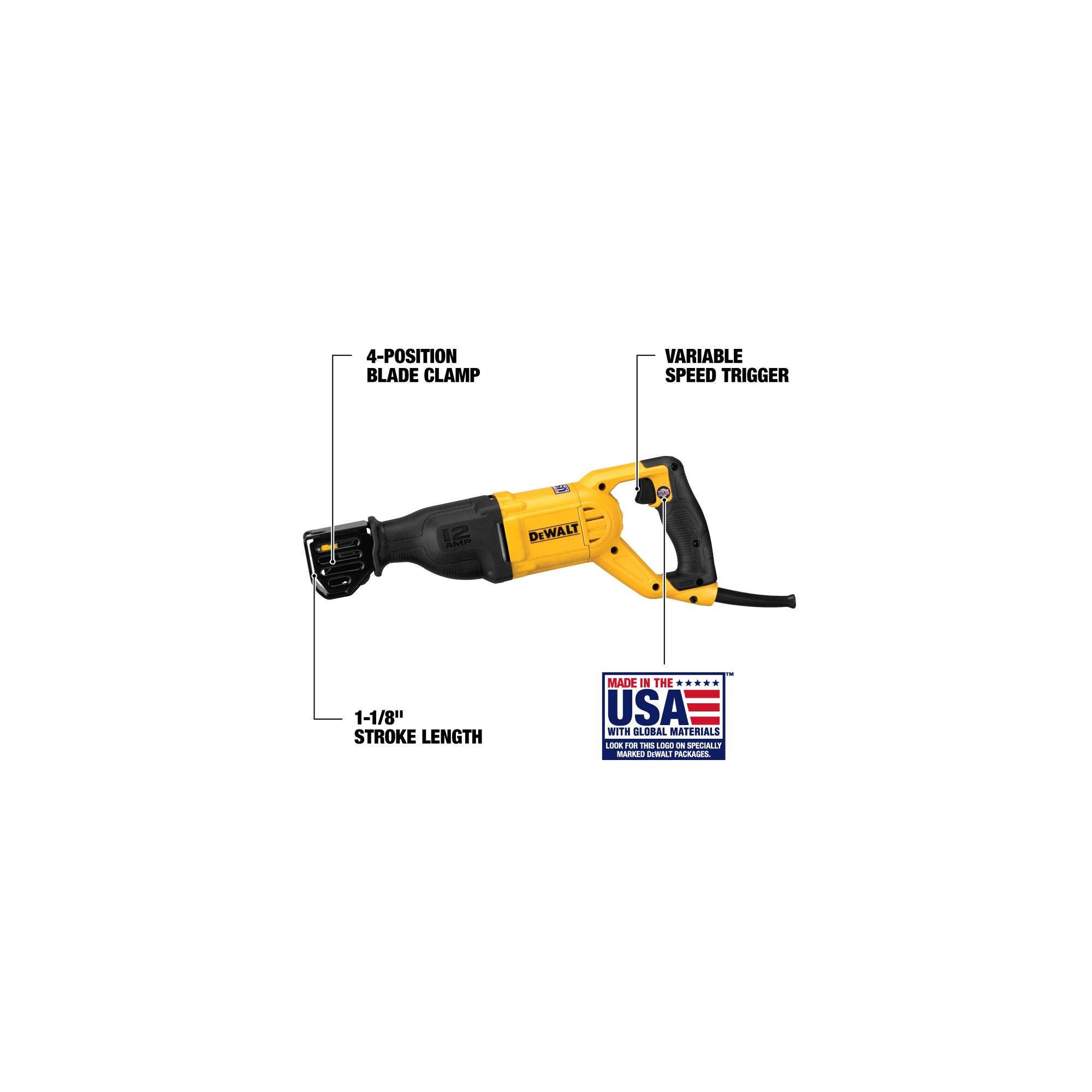 DeWALT DWE305 Corded Reciprocating Saw (Sawzall)
