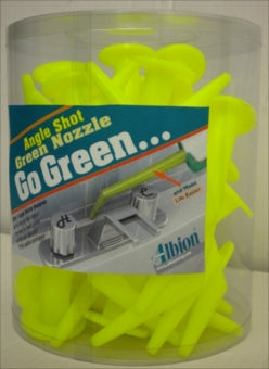 Angle Shot Green Plastic Nozzle for 1/10 Gallon Cartridges, 25 Pack