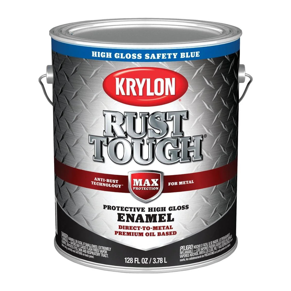 Krylon K09730008 Industrial Rust Tough Gloss Safety Blue 1-Gallon Pail