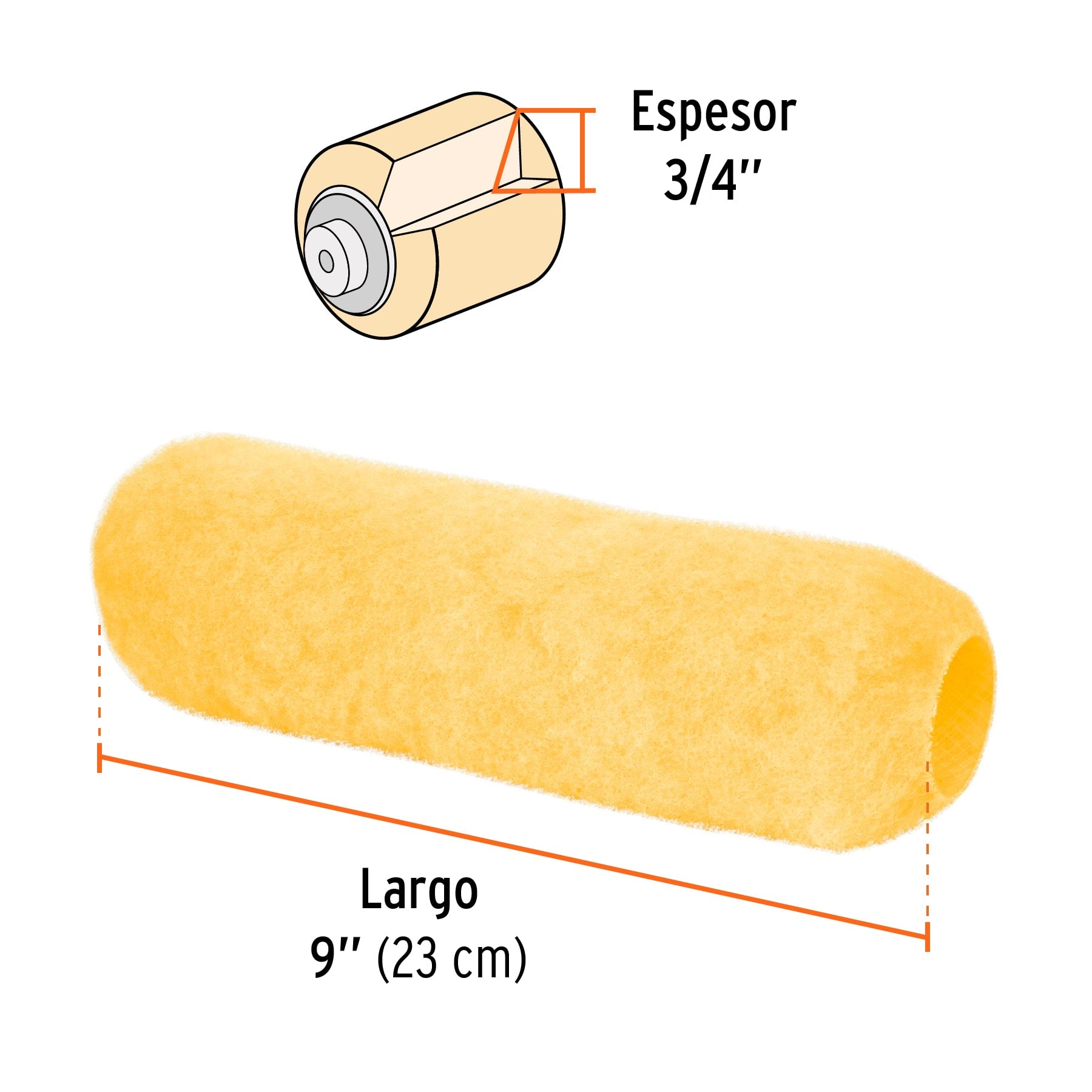 9" Length Paint Roller Nap (3/4" Thickness) - WRYKER Construction Supply