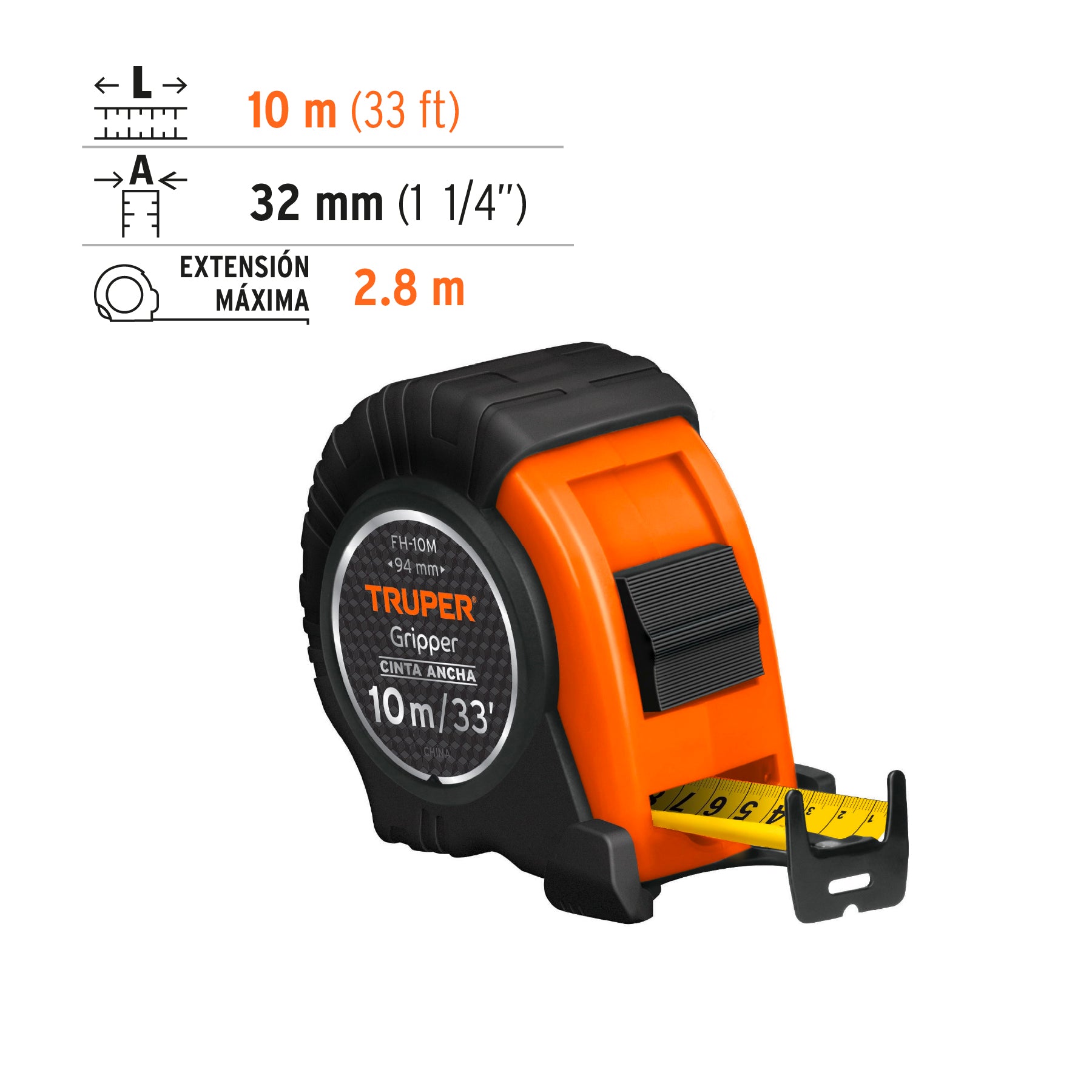 Truper 14582 Gripper 33' Tape Measure