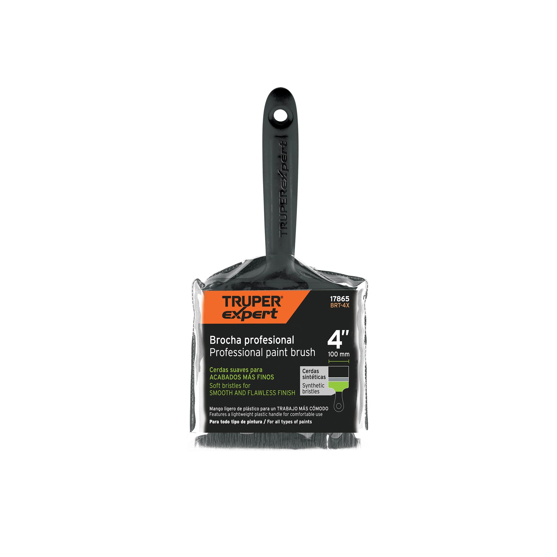 Paint Brush Professional Experts Choice 4" Plastic Handle Soft Bristles for Fine Finishing