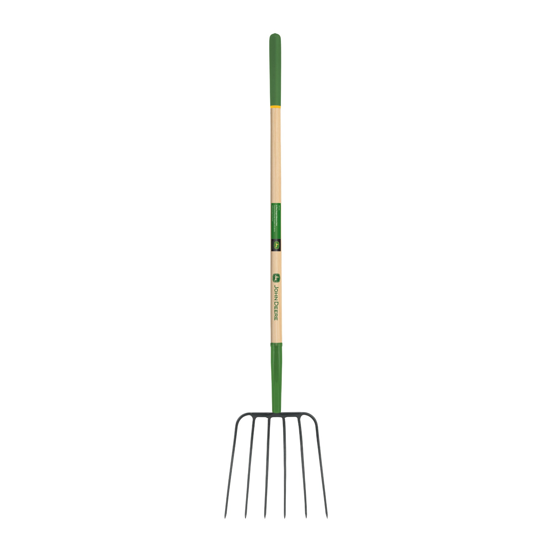 John Deere 6-Tine Manure Fork, 6 Tine Ash Wood Handle 9" Grip