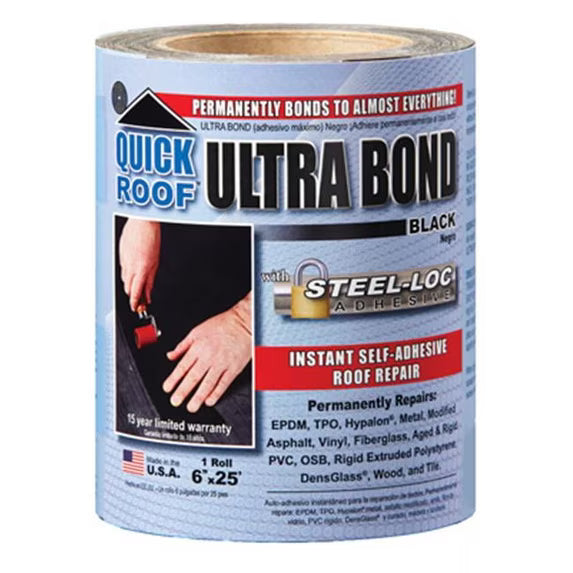 Quick Roof Ultra Bond 6" X 25' EPDM/TPO Repair Tape w/Steel Lock Adhesive