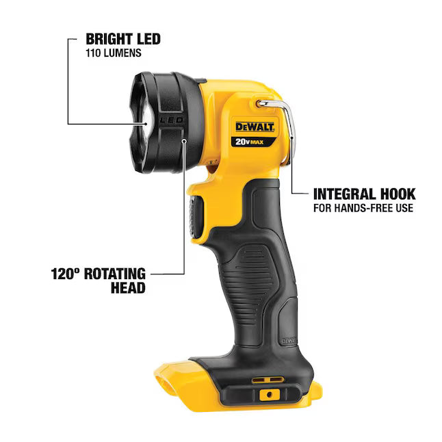 DeWALT DCL040 20 Volt Hand Held LED Work Light 150 Lumens