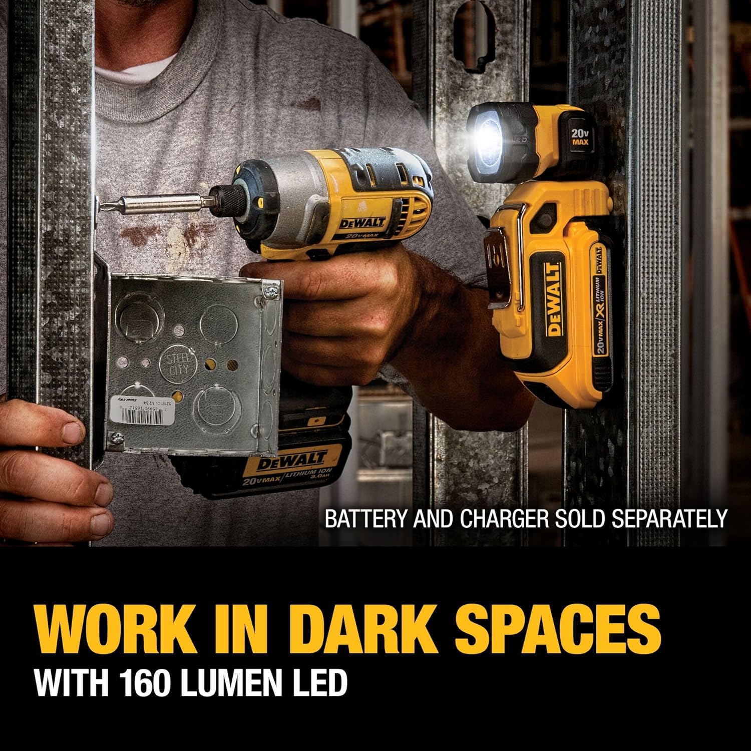DeWALT 20 Volt Hand Held LED Work Light 165 Lumens