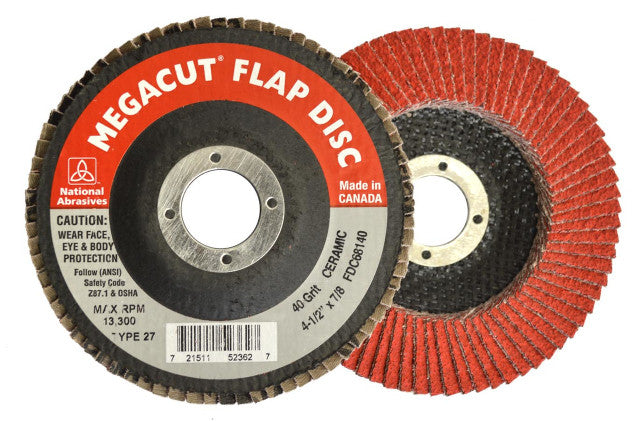 Alfa Grinder Flap Discs 4-1/2" X 7/8" - 40 Grit Ceramic (Pack of 10)
